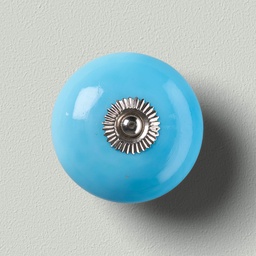 PLATE OPAQUE TURQUOISE ARGENTÉ